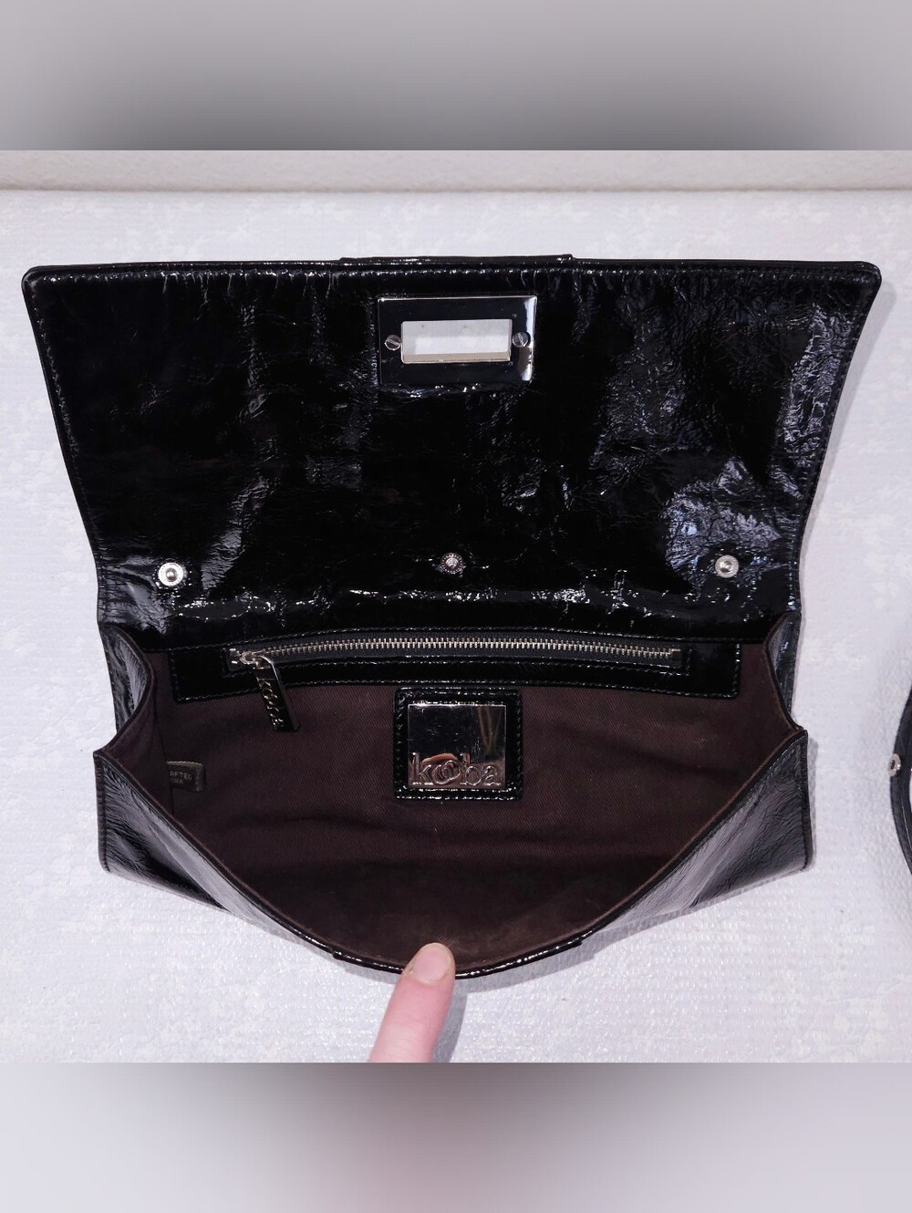 KOOBA Penelope Clutch Patent Leather Convertible Shoulder Bag - Picture 4 of 7